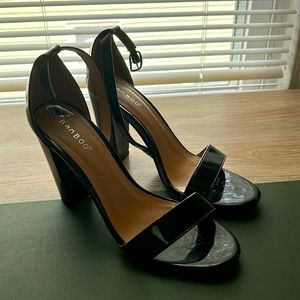 Black Platinum strappy heels